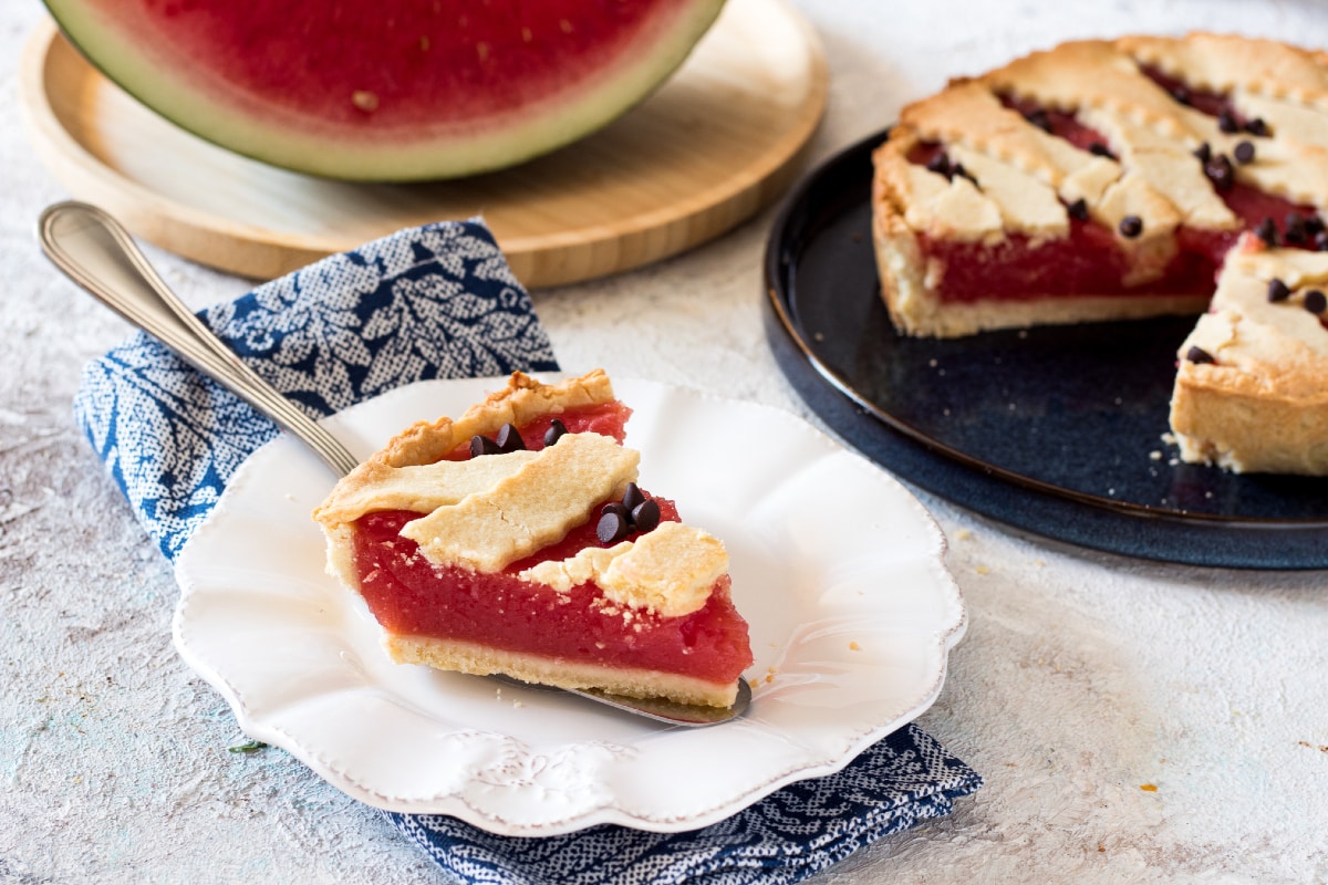 Torta com gelatina de melancia