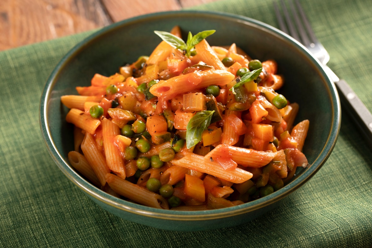 Penne ao ragú de vegetais