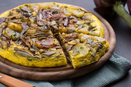 Frittata de batata e alcachofra