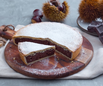 Torta de castanha e chocolate