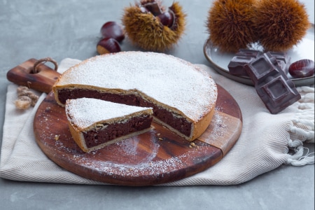 Torta de castanha e chocolate