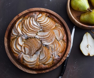 Torta de ricota, pera e chocolate