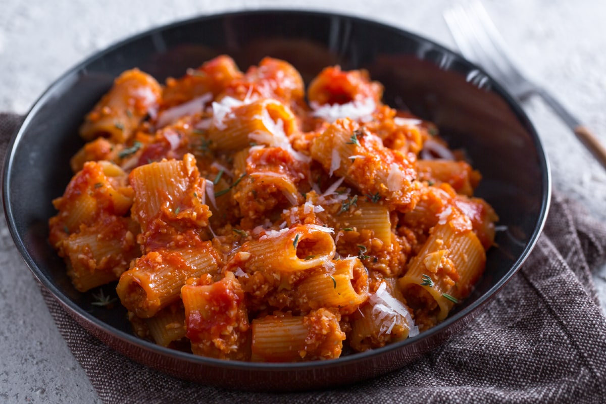 Pasta com ragu de couve-flor