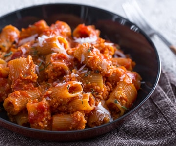 Pasta com ragu de couve-flor