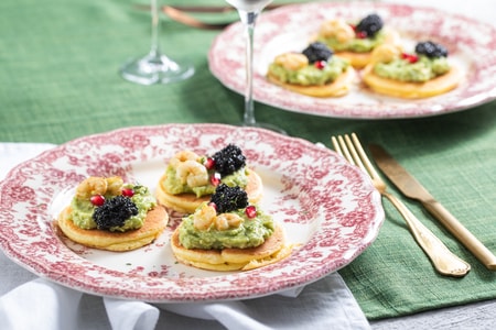 Blinis com caviar