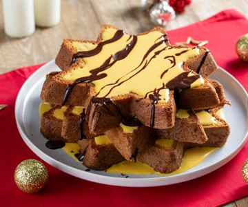 Estrelas de pandoro com creme de zabaione