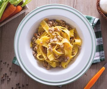 Pappardelle ao ragu branco de cinta senese