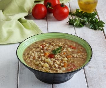 Sopa de 3 cereais, lentilhas e batatas