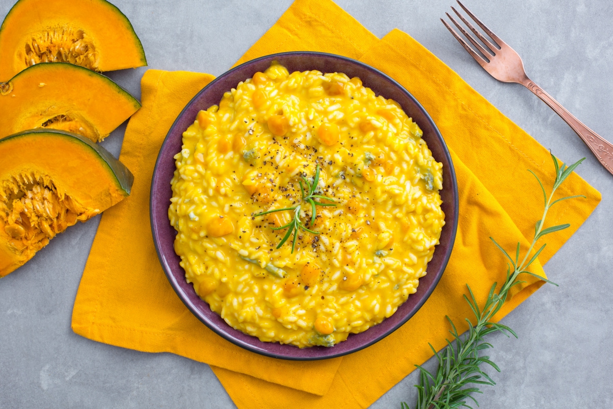 Risoto de abóbora e gorgonzola