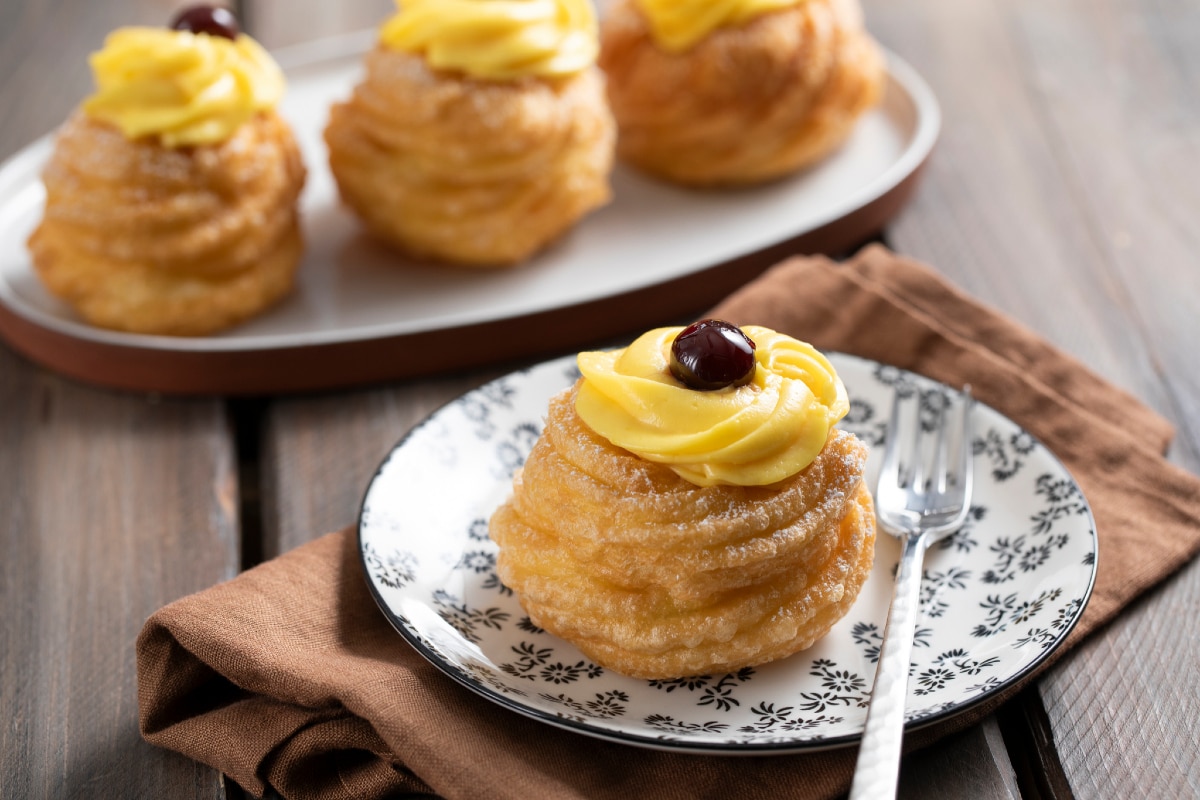 Zeppole de São José fritas